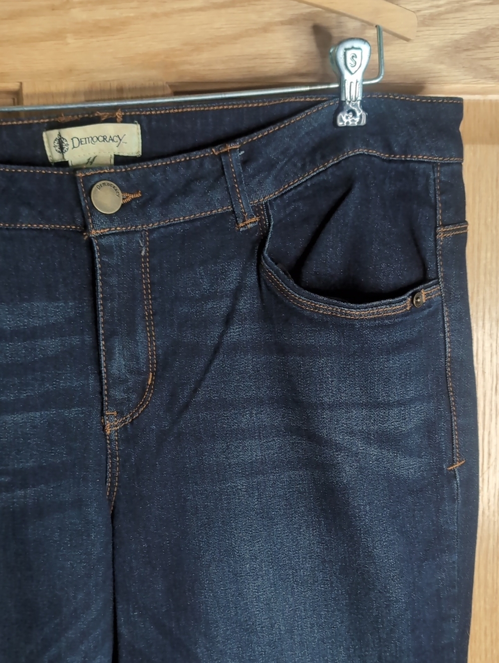 Sz 14 NWOT Democracy Liberty Bell Flare Dark Blue Jeans - Picture 2 of 7